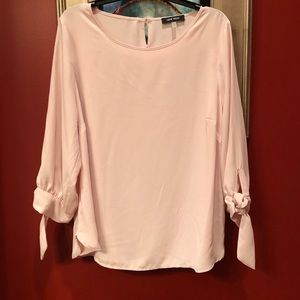 Nine West Blush/Pink Crepe Dressy Blouse